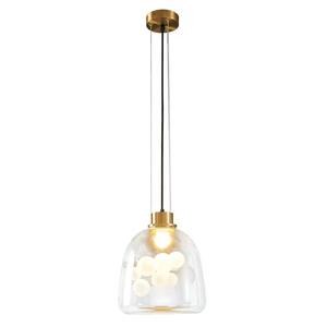 Lustre suspendu en verre de luxe nordique, design unique, petite taille, LED, hauteur réglable, pour salle à manger et maison - Product Image 3