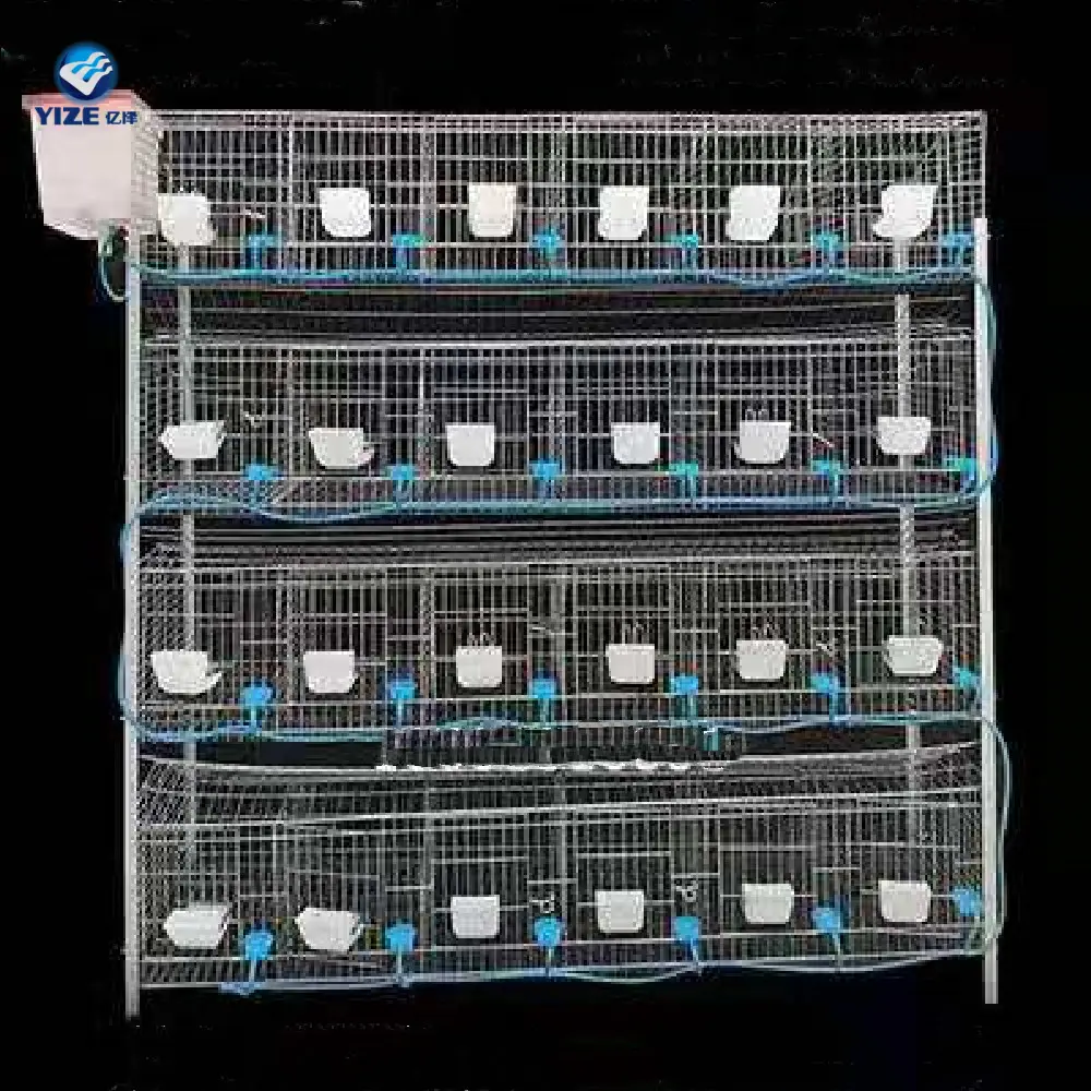 Hot sale 24 doors industrial rabbit cages / rabbit cages for sale stack able breeding rabbits commercial 4 tiers 24 holes