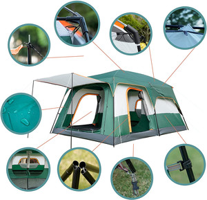 <span class=keywords><strong>Tenda</strong></span> da Campeggio a Doppio Strato 3000mm in Tessuto Oxford Impermeabile, Protezione Solare e Antipioggia, <span class=keywords><strong>Tenda</strong></span> Familiare per 8/10/12 Persone - Product Image 2