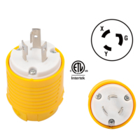 Conector Macho Industrial de Grado Industrial con Certificación ETL, 20 Amperios, 250V, NEMA L6-20P con Conexión a Tierra, 5000 Vatios, para Generador