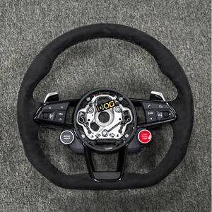 Volant de direction en fibre de carbone semi-complète avec bouton de démarrage pour <span class=keywords><strong>Audi</strong></span> TT R8 A4 A5 B8 B9 S4 RS6 A6 C7 <span class=keywords><strong>RS</strong></span> <span class=keywords><strong>Q5</strong></span> Q6 - Product Image 5
