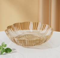 Eenvoudige Moderne Ruche Goudkleurige Fruitbak Home Office Snack Tray Onregelmatig Rand Plastic Dienblad