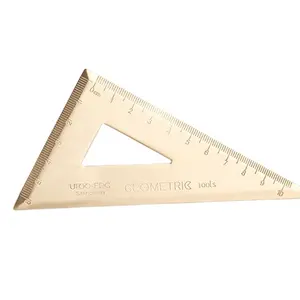 Brass Triangular Scale Ruler Vintage Semicircular Protractor LOGO OEM Custom