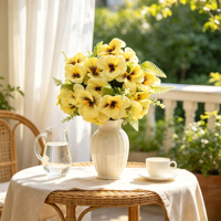 Bouquet de fleurs artificielles en soie de 47 cm, idéal pour les fleuristes, la décoration de jardins et les arrangements floraux extérieurs (vente en gros)