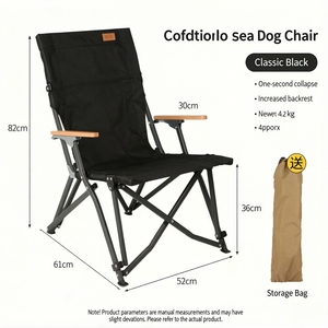 Silla Plegable Reforzada para Exteriores Sea Dog con Reposabrazos de Soporte Completo, Respaldo Alto, Sillón Moderno de Hierro para Camping y Patio - Product Image 2