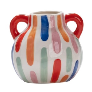 MSH Modern Geometric Ceramic <strong>Vase</strong> with <strong>a</strong> Wide Mouth <strong>Light</strong> Luxury High End <strong>Vase</strong> <strong>for</strong> Office - Product Image 1