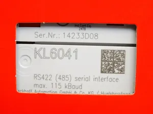 BECKHOFF KL6041 |   Terminal de Bus, Interfaz de Comunicación de 1 Canal, Serial, RS422/RS485 - Product Image 3