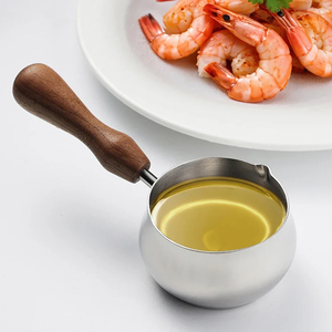 Wholesale 304 Stainless Steel Extraction <b>Cup</b> <b>Espresso</b> Sauce Wooden Handle Gold Color - Product Image 5