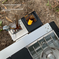 Panier de rangement et d'égouttage pour couverts en acier inoxydable, à suspendre latéralement, pour extérieur, camping et randonnée, portable et détachable