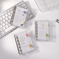 A8 m5 couverture transparente pvc 5 reliure à anneaux rechargeable cahier coque protecteur avec 2 boutons-pression journal albums organisateur planificateur dossier