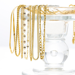 עמיד למים pvd 18k מצופה זהב 18k נירוסטה צלב עצם נחש שרשרת שרשרת שרשרת שרשרת מחורשרות לחנוכת תכשיטים להכנת תכשיטים - Product Image 3