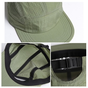 Custom Logo 5 Panel Ripstop Nylon Waterproof Quick Dry <b>Flat</b> Brim Wholesale Outdoor Camp Baseball Hat for <b>Men</b> Women - Product Image 2
