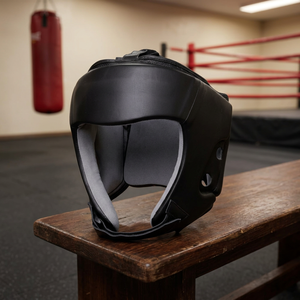 Gran oferta, elegante sombrero de boxeo rojo y negro, logotipo personalizado, protector de cabeza de PU portátil, Lucha, transpirable y duradero - Product Image 3