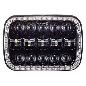 Hổ phách lần lượt tín hiệu LED đèn pha cho Jeep Wrangler YJ 5x7 "LED làm việc ánh sáng trắng DRL vuông 6x7 inch H4-plug - Product Image 1