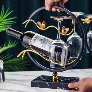 Estante para vinos de estilo chino moderno con soporte para copas invertidas, diseño redondo, decoración duradera para el hogar, para uso en fiestas - Product Image 5