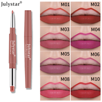 Crayon à Lèvres Double Pointe Mat 8 Couleurs, Imperméable Longue Tenue, Teintes Nude Velours, Maquillage Cosmétique pour les Lèvres – Vente en Gros
