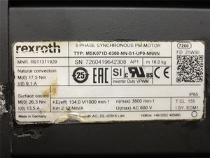 Moteur synchrone IndraDyn S série MSK, modèle MSK040C-0450-NN-M1-UG1-NNNN, neuf, livraison rapide - Product Image 2