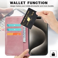 Accessoires de luxe pour téléphones portables iPhone 18 Pro Max 17 17e 16 16e 15 14 13 – Étui portefeuille en cuir avec plusieurs emplacements pour cartes