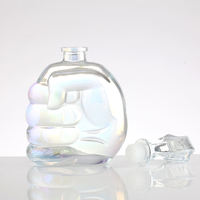 Bouteille plate en verre cristallin transparent de 500 ml avec bouchon en liège, style Mason, pour Brandy XO, Whisky, Rhum, Cidre, Vin Blanc, couleur et logo personnalisables