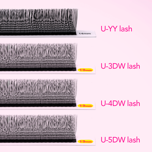 Extensiones de Pestañas Individuales Hechas a Mano en Forma de U, Material Coreano Suave, Curvatura 2D-5D CC <span class=keywords><strong>D</strong></span> M <span class=keywords><strong>L</strong></span>, Pestañas YY - Product Image 5