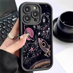 Cover per cellulare antiurto in TPU con stampa Scrawl Space Rocket Ball e design a scala per Samsung <span class=keywords><strong>Galaxy</strong></span> A07 A17 A56 S26 Ultra - Product Image 6