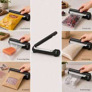 Scelleuse thermique à impulsion K1 ABS 21 cm, <span class=keywords><strong>machine</strong></span> à sceller les sacs en plastique manuelle, contrôle de température 1-9, affichage LED pour la cuisine, l'emballage alimentaire PE PP - Product Image 4