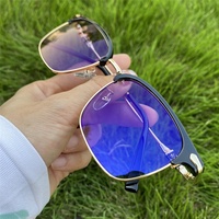 Lunettes Photochromiques Anti-Lumière Bleue Optiques Solaires Monture Noire et Dorée en Métal TR90 pour Homme Ordinateur Carrées Adultes Unies