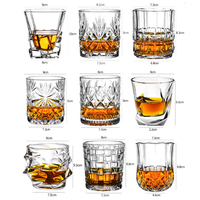 Verres à whisky en cristal diamanté réutilisables, faits à la main, style vintage, 240 ml, personnalisables en gros