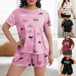 Nuevo conjunto <span class=keywords><strong>de</strong></span> traje <span class=keywords><strong>de</strong></span> Casa <span class=keywords><strong>de</strong></span> talla grande, cómodo, informal, elástico, fino, para dormir, Camiseta holgada para mujer - Product Image 3