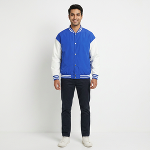 Customized Color Design <b>Men's</b> College Style <b>Baseball</b> Varsity <b>Jackets</b> Stand Collar Front Breathable Wool Blend Winter <b>Jackets</b> - Product Image 1