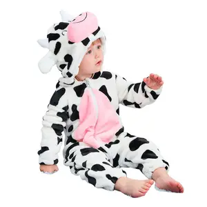 Vêtements de vache Cosplay pour enfants, tenue de neige d'halloween pour bébés, grenouillère pour nourrissons, barboteuse pour garçons et filles