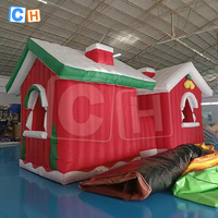 Maison gonflable de Noël OEM ODM Maison gonflable de Noël Décoration de Noël de maison de père Noël gonflable de dessin animé