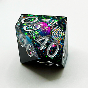 Juego completo hecho a mano de resina, dados de borde afilado, piezas de ópalo, juego de <span class=keywords><strong>tarot</strong></span> de dados poliédricos de galaxia - Product Image 4