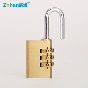 กุญแจทองเหลืองแบบผสมผสานยี่ห้อ Zhan Han พร้อมรหัส 3 หลัก สำหรับใช้กับกระเป๋าเดินทาง ตู้เก็บของ และประตูเพื่อความปลอดภัย - Product Image 2