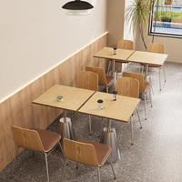 Tables et chaises de café modernes et minimalistes, tables rectangulaires et rondes en panneaux superposés de 60 cm, sur mesure