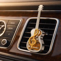 Clip désodorisant pour voiture en forme de guitare, diffuseur rechargeable d'huiles essentielles, ornement note musicale
