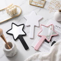 Miroir de maquillage portable en forme d'étoile, logo personnalisé, miroir de beauté en plastique mignon et petit pour filles, usage quotidien