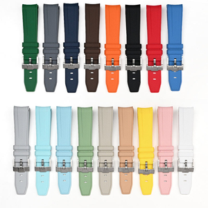 Bracelet de remplacement en caoutchouc courbé pour <span class=keywords><strong>Omega</strong></span> X <span class=keywords><strong>Swatch</strong></span> Speedmaster 20 mm, bracelets de montre en silicone de luxe - Product Image 2