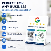 Compteur de commentaires Google NFC en PVC avec code QR à scanner – Affichage des commentaires clients pour la réception d'entreprise, la table de service, étanche