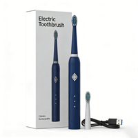Brosse à dents électrique sonique vibrante de voyage, brosse à dents électrique rechargeable par USB, 6 modes, tête de remplacement pour éliminer les taches et la plaque dentaire