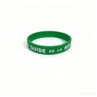 Bracelet en silicone personnalisé imprimé CMJN, vert et rouge du Sénégal, pour la promotion d'événements (vente en gros)
