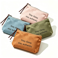 Benutzerdefiniertes Logo Baumwoll-Reißverschluss-Kosmetiktasche Großhandel Kleine Private Label Brautjungfern-Geschenke Canvas-Kosmetiktasche