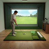 Tapis de golf 4-en-1 avec support EVA de 10 mm et mini-gazons 3D interchangeables pour simulateur de golf multifonctionnel et entraînement de frappe
