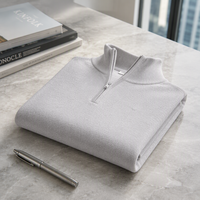 Pull tricoté personnalisé pour homme avec logo OEM, prix de gros, col montant demi-zip, tricot d'hiver décontracté, pull tricoté sur mesure