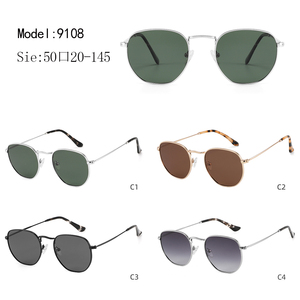 Retro Oval Sunglasses Full Rim Metal Frame Gradient Gray Lenses Unisex Outdoor Fashion <b>Eyewear</b> for Adults - Product Image 3