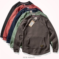 T-shirt Homme Personnalisable THREAD VOX Style Urbain Américain Très Épais avec Poche Kangourou, Haut Thermique Chaud et Robuste
