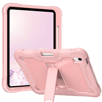 Étui de protection robuste pour tablette B2B Rose Gold 3 couches pour filles, femmes et enfants, compatible avec iPad 11e génération/iPad 10e génération 11 pouces