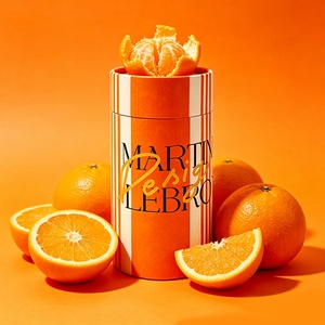 Emballage en tube kraft orange, emballage en tube de papier biodégradable et écologique, emballage en tube de papier cylindrique, emballage alimentaire en tube - Product Image 1