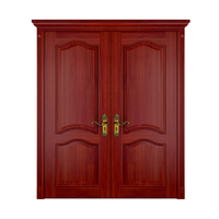Porte d'entrée moderne en bois massif à deux vantaux avec balançoire Style ouvert MDF Design extérieur pour les applications de garage et de maison