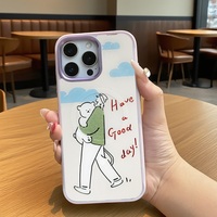 Coque de téléphone à panneau arrière magnétique remplaçable pour Iphone17/17pro/17promax/17air avec le garçon ours coloré doré